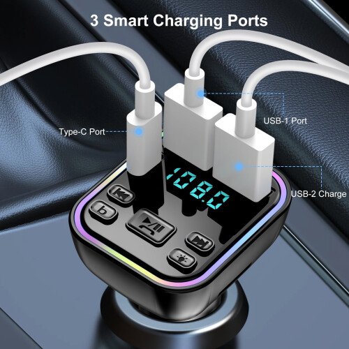 Car Bluetooth Wireless Radio Adapter FM Transmitter 2