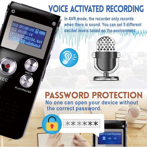 Digital voice recorder with 16 GB dictaphone 2