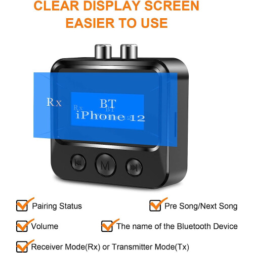 Bluetooth audio receiver with LCD display FM transmitter 2