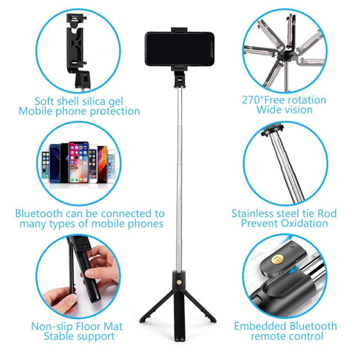 3 in 1 Extendable Self-Timer Tripod Selfie Stick 1