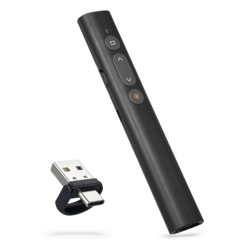 Wireless clicker remote control with USB presenter