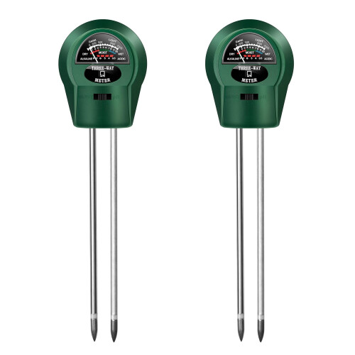 2-pack plant moisture light pH tester soil tester