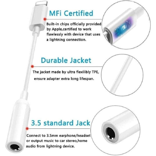 3-pack Lightning to 3.5mm jack audio adapter cable 1