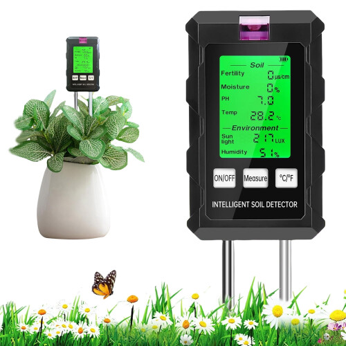 6-in-1 soil test with LCD screen soil meter