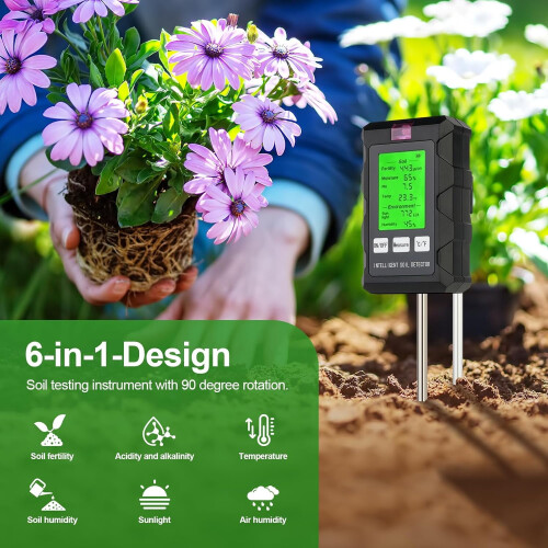 6-in-1 soil test with LCD screen soil meter 2