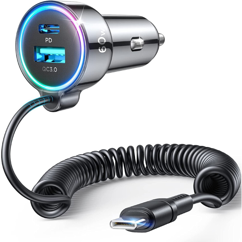 60W Fast Charging With Dual-Port Pd And Qc 3.0 Car Charger 9379360983645