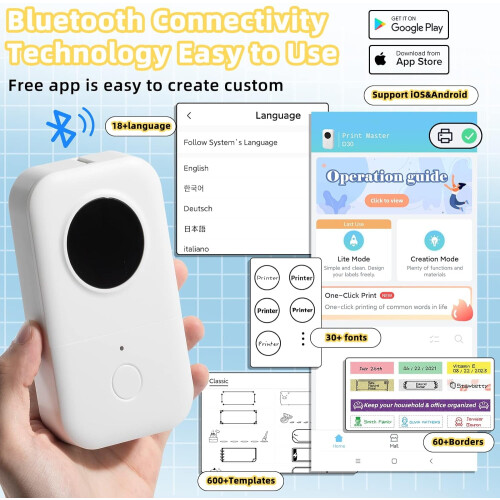 D30 Bluetooth Mini Label Printer 1