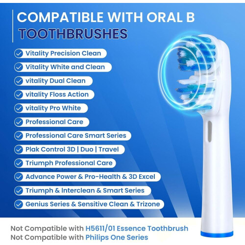 Replacement brush heads with Oral B Double Clean Design brush heads 1
