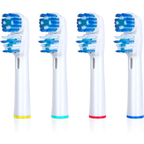Replacement brush heads with Oral B Double Clean Design brush heads