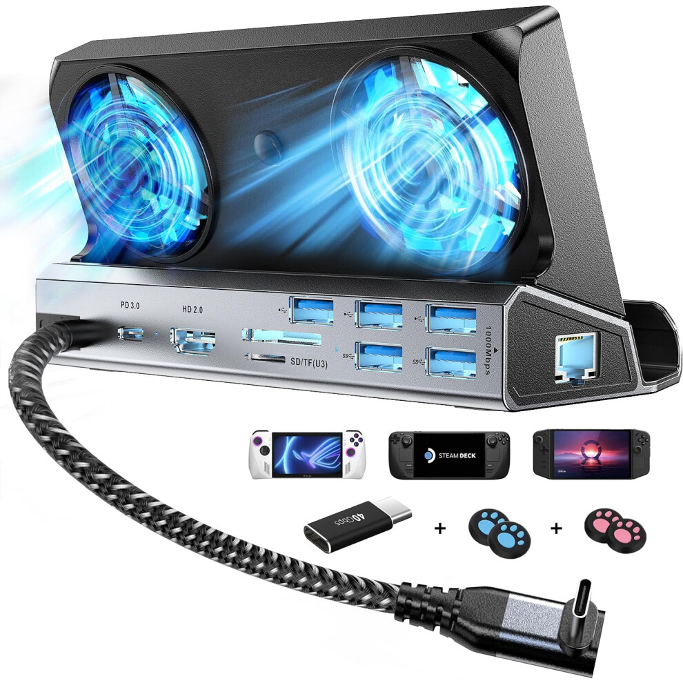 4K 60Hz Dock Stand PD 100W RJ45 for ROG Ally Game Docking Station