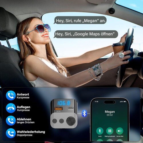 Car Radio Adapter Bluetooth FM Transmitter 2