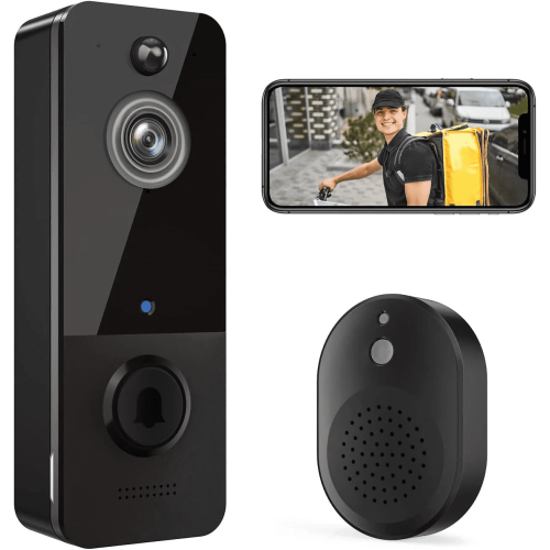 Wireless doorbell camera with chime doorbell