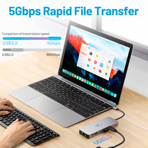 11 in 1 USB-C Hub Multiple Adapter Docking Station 1