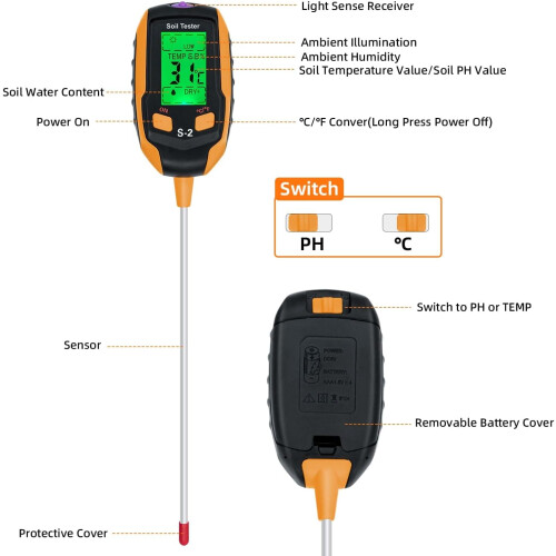 5-in-1 soil pH meter soil tester 2
