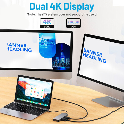 11 in 1 USB-C Hub Multiple Adapter Docking Station 2