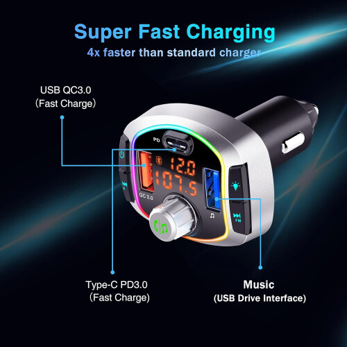 BC63 Bluetooth Adapter Car Bluetooth FM Transmitter 2