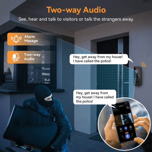 Wireless doorbell camera with chime doorbell 1