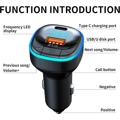 Car Radio Adapter Bluetooth Bluetooth FM Transmitter 1
