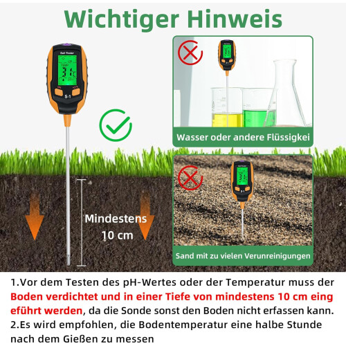 Soil meter with PH/Temperature/Light soil tester 1