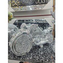 Ceramic Silver Crushed Diamond Bike Ornament Décor