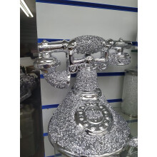 Crushed Diamond Telephone Ornament Silver 30x20x10CM