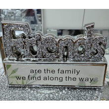 Silver Petals Crushed Diamond Friends Crystal Ornament