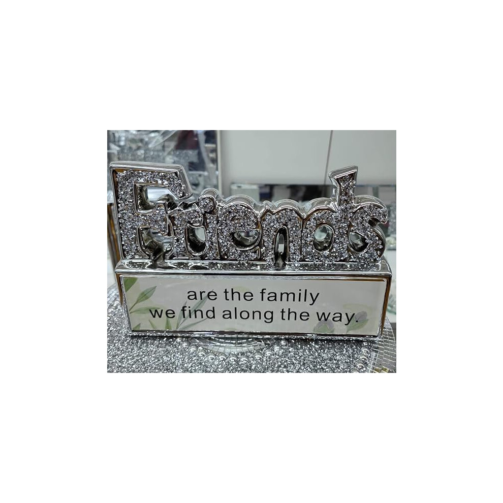 Biznest Petals Crushed Diamond Friends Crystal Ornament Silver
