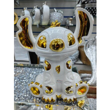 Bling Crushed Diamond White Gold Stitch Ceramic 15x25Cm