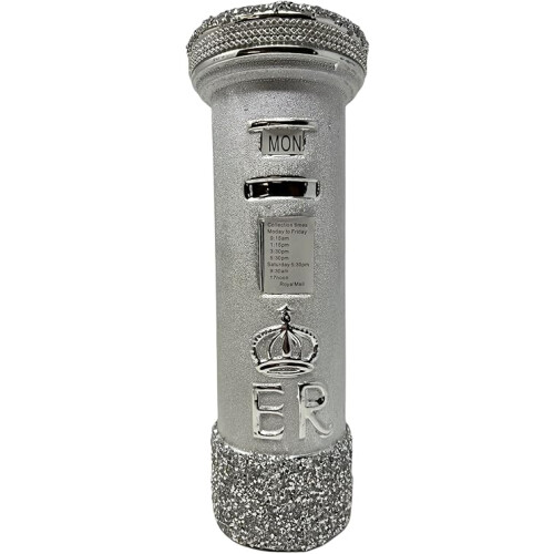 Silver Crushed Diamond Letter Box Ornament Bling 30x8CM