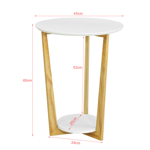 SoBuy Side Table 2-Tier Round White 2