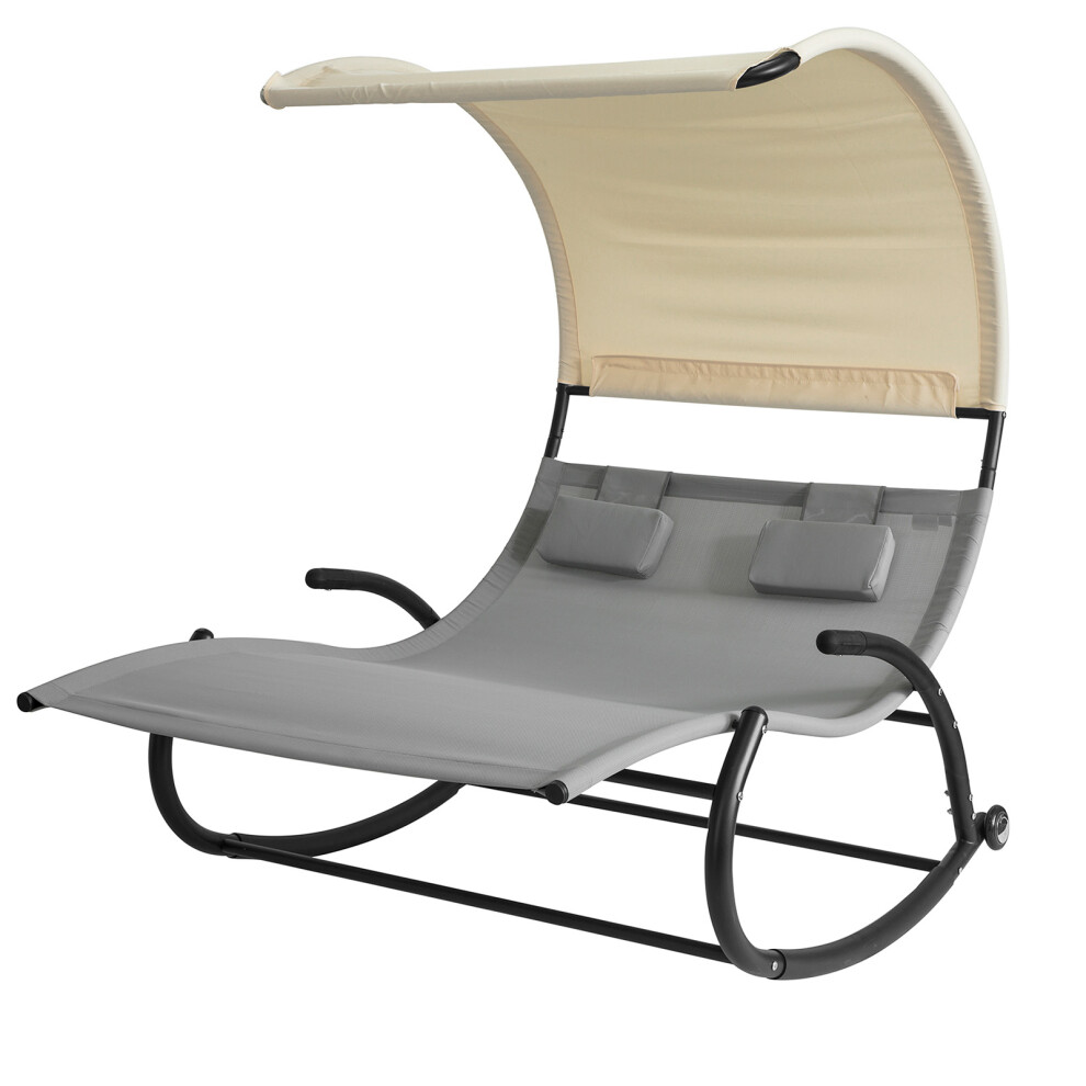 SoBuy Outdoor Swing Bed Sun Shade Grey