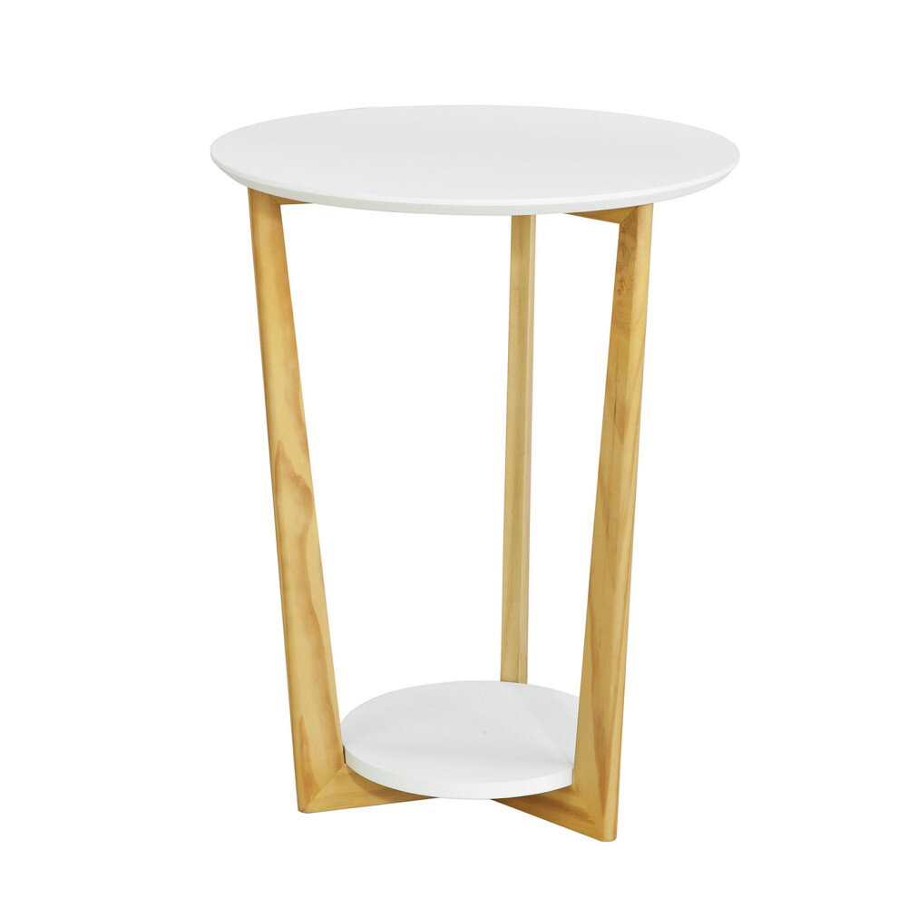 SoBuy Table Basse Ronde Guéridon 3 Pieds - Blanc