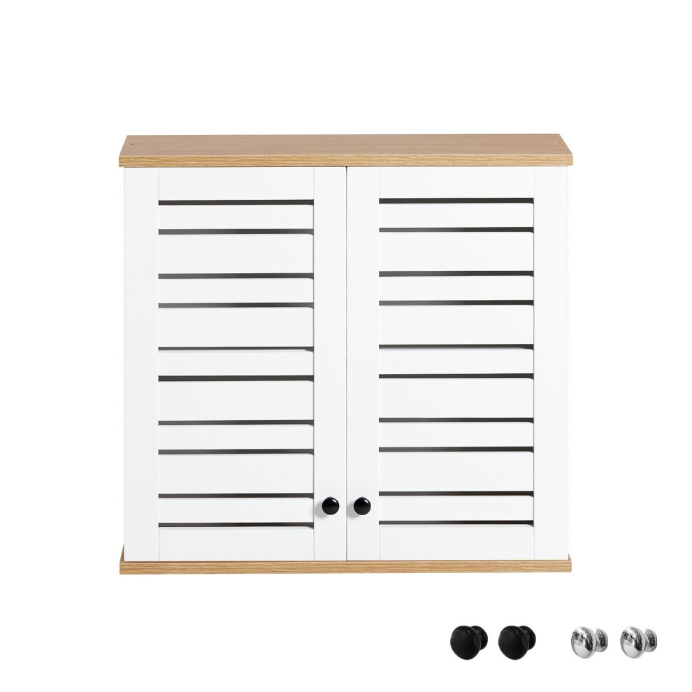 SoBuy Wall Cabinet 2-Door White 60x19x56cm