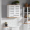Dulap baie SoBuy alb, 60x56x19cm, MDF rezistent 2