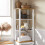 SoBuy Ψηλό Ντουλάπι Μπάνιου BZR43-W Λευκό 40x30x160cm 5
