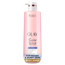 Olay Super Serum Body Wash for Rough & Bumpy Skin Hydrating & Renewing Serum Complex with Exfoliating Minerals for Luminous Skin 18.5 fl oz