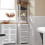 SoBuy Ψηλό Ντουλάπι Μπάνιου BZR43-W Λευκό 40x30x160cm 2