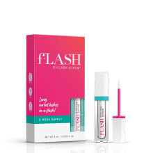 fLASH Eyelash Serum Mini for Long  Curled Lashes - Enhances and Strengthens Your Natural Lashes - Safe and Effective Formula - Travel Size  6 Week Sta