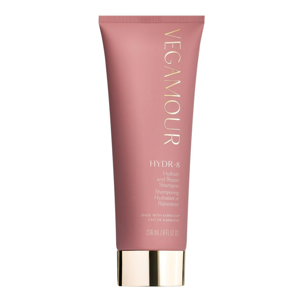 Vegamour Hydr-8 Hydrate & Repair Shampoo Hydrating Shampoo For Dry Damaged Hair Formulated Without Sulfates And With Vegan Keratin Floral & Vanilla