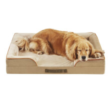 Friends Forever Orthopedic Dog Bed for Extra Large Dogs, Waterproof Memory Foam Dog Sofa Bed XL with Removable Washable Cover, Ally Khaki, 42x32x7