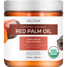 velona USDA Certified Organic Red Palm Oil 8 Fl Oz | lelmiszer- s kozmetikai minosg | tgelyben | Extra szuz hidegen sajtolt | Bor Arc Test Hajpo
