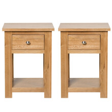 Hallowood Furniture Waverly Oak Lamp Table With Drawer (Pair)