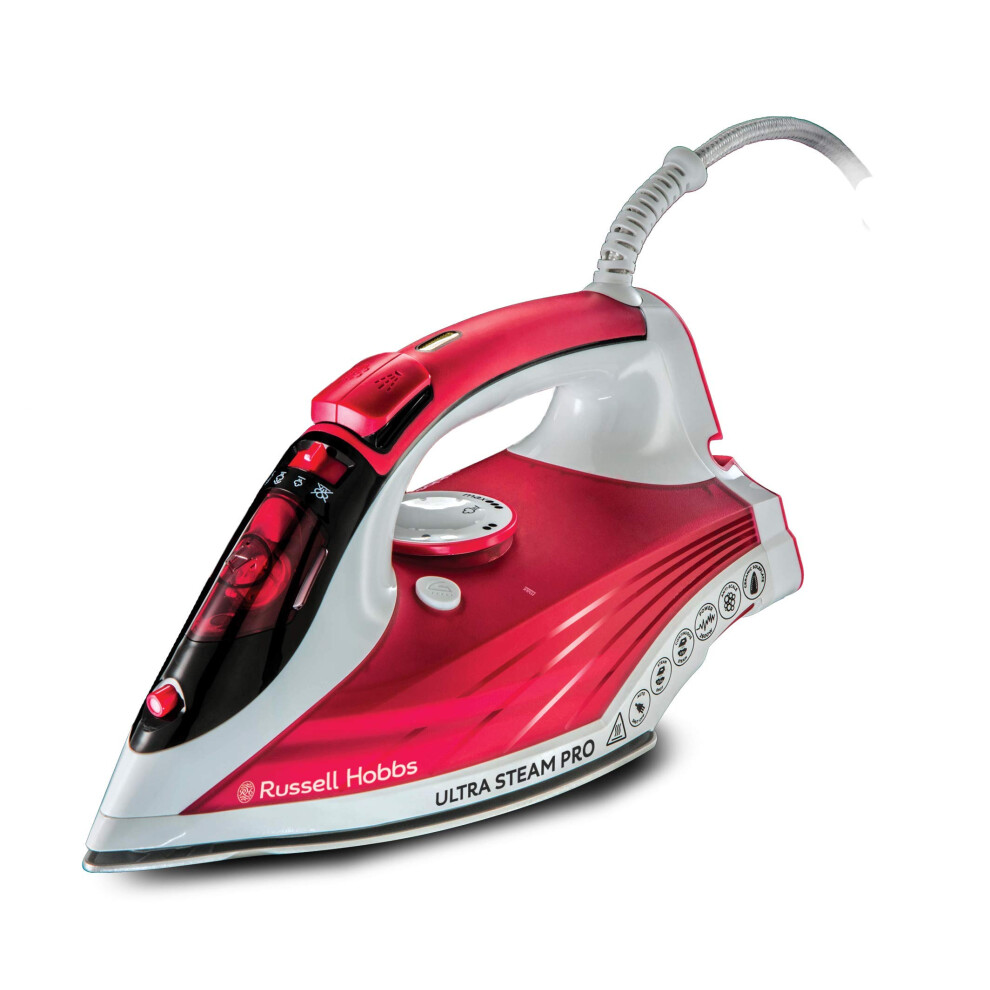 Russell Hobbs Ultra Steam Pro Iron, Ceramic Non-Stick Soleplate, Large 320Ml Easy Fill Water Tank, 155G Steam Shot, 45G Continuous Steam,