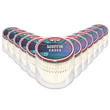 Dr. Oetker Muffin Cases - White, 75-Count, Ideal for Muffins & Cupcakes (Product Code 1-30-011734)