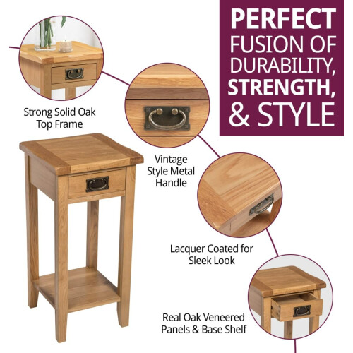 Hallowood Furniture Monchique Oak Medium Lamp Table 1