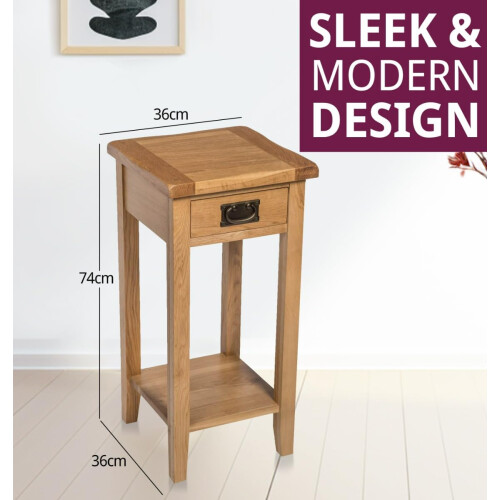 Hallowood Furniture Monchique Oak Medium Lamp Table 2
