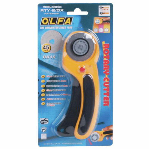 Olfa RTY-2DX Deluxe Rotary Cutter, 45 mm, Yellow 2
