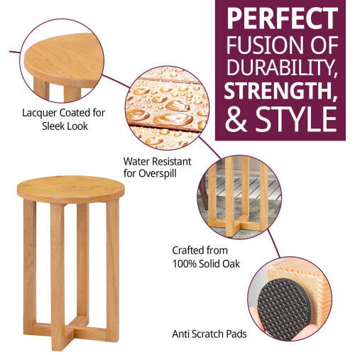 Hallowood Furniture Waverly Small Round Side Table (Pair) 1