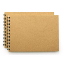 2 Pack Sketch Books A4 Landscape Spiral Bound Hardback Sketch Pad - 100 Pages (50 Sheets) White Cartridge Paper