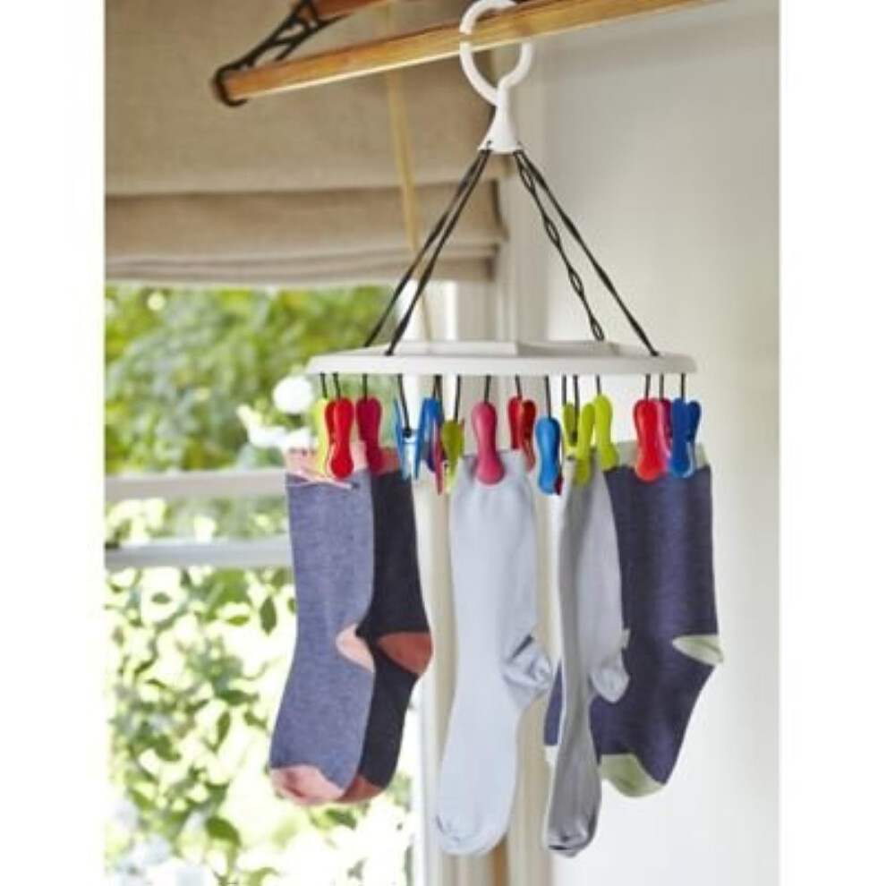 Lakeland 16 Soft Grip Pegs Smalls Dryer ? Hooks Over Washing Line Or Shower Rail Cushioned Peg Grips